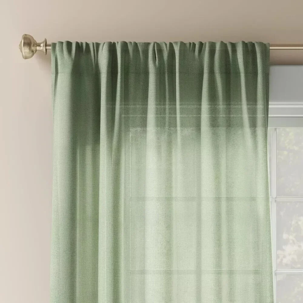 Threshold Farrah Sage Green Light Filtering Rod Pocket Curtain Panel 54